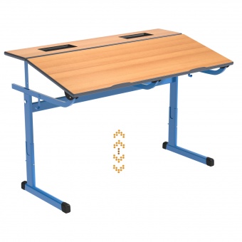Schülertisch-2 Plätze, Ecoflex ohne Ablage mit Mappenhaken, höhenverstellbar, 130x60 cm BxT Schülertisch-2 Plätze, Ecoflex ohne Ablage mit Mappenhaken, höhenverstellbar, 130x60 cm BxT